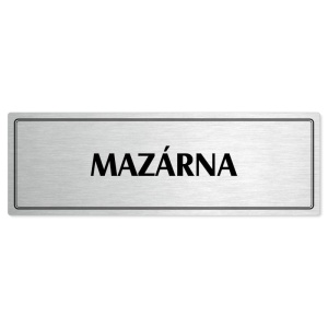 Mazárna, 200x66mm, stříbrná popiska s dvojtým rámečkem