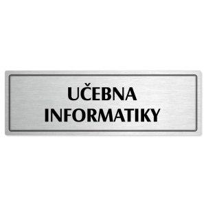 Učebna informatiky, 200x66mm, stříbrná popiska s dvojtým rámečkem