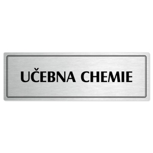 Učebna chemie, 200x66mm, stříbrná popiska s dvojtým rámečkem