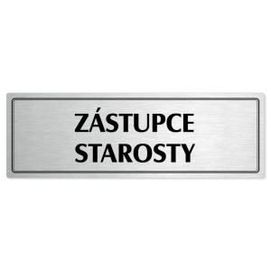 Zástupce starosty, 200x66mm, stříbrná popiska s dvojtým rámečkem