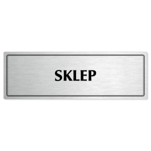 Sklep, 200x66mm, stříbrná popiska s dvojtým rámečkem