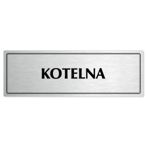 Kotelna, 200x66mm, stříbrná popiska s dvojtým rámečkem
