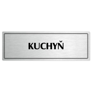 Kuchyň, 200x66mm, stříbrná popiska s dvojtým rámečkem