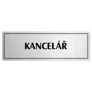 Kancelář, 200x66mm, stříbrná popiska s dvojtým rámečkem