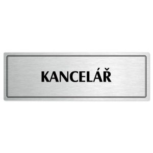 Kancelář, 200x66mm, stříbrná popiska s dvojtým rámečkem