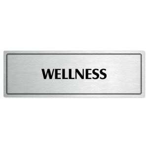 Wellness, 200x66mm, stříbrná popiska s dvojtým rámečkem