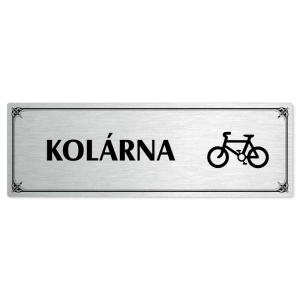 Kolárna, 200x66mm, stříbrná popiska s okrasným rámečkem  