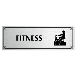 Fitness, 200x66mm, stříbrná popiska s okrasným rámečkem