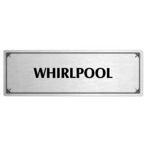 Whirlpool, 200x66mm, stříbrná popiska s okrasným rámečkem