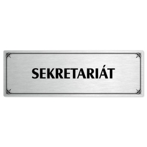 Sekretariát, 240x79mm, stříbrná popiska s okrasným rámečkem  