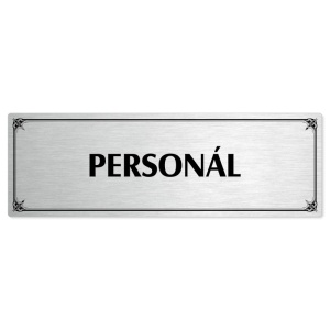 Personál, 240x79mm, stříbrná popiska s okrasným rámečkem  