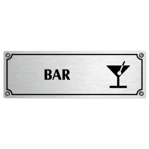 Bar, 200x66mm, stříbrná popiska s imitacemi šroubků