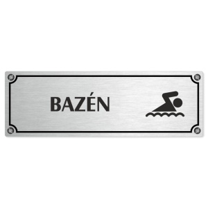 Bazén, 200x66mm, stříbrná popiska s imitacemi šroubků