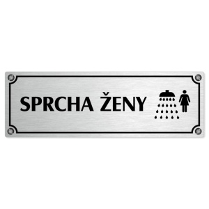 Sprcha ženy, 200x66mm, stříbrná popiska s imitacemi šroubků