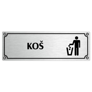 Koš, 240x79mm, stříbrná popiska s imitacemi šroubků