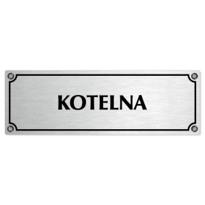 Kotelna, 240x79mm, stříbrná popiska s imitacemi šroubků