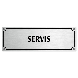 Servis, 200x66mm, stříbrná popiska s imitacemi šroubků