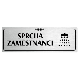 Sprcha zaměstnanci, 200x66mm, stříbrná popiska s ozdobou uprostřed