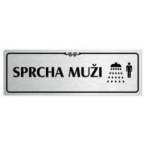 Sprcha muži, 240x79mm, stříbrná popiska s ozdobou uprostřed