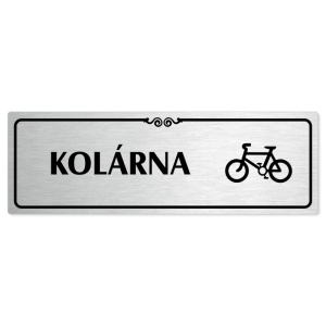 Kolárna, 200x66mm, stříbrná popiska s ozdobou uprostřed