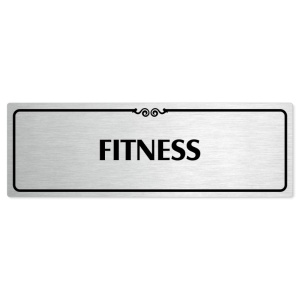 Fitness, 240x79mm, stříbrná popiska s ozdobou uprostřed