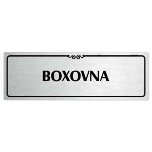 Boxovna, 240x79mm, stříbrná popiska s ozdobou uprostřed