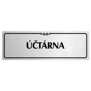 Účtárna, 200x66mm, stříbrná popiska s ozdobou uprostřed