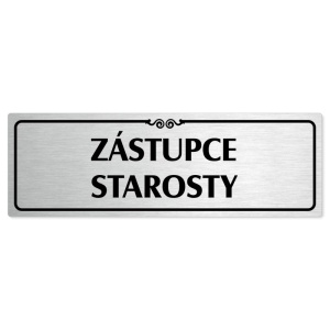 Zástupce starosty, 240x79mm, stříbrná popiska s ozdobou uprostřed