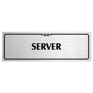 Server, 200x66mm, stříbrná popiska s ozdobou uprostřed