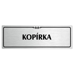 Kopírka, 240x79mm, stříbrná popiska s ozdobou uprostřed