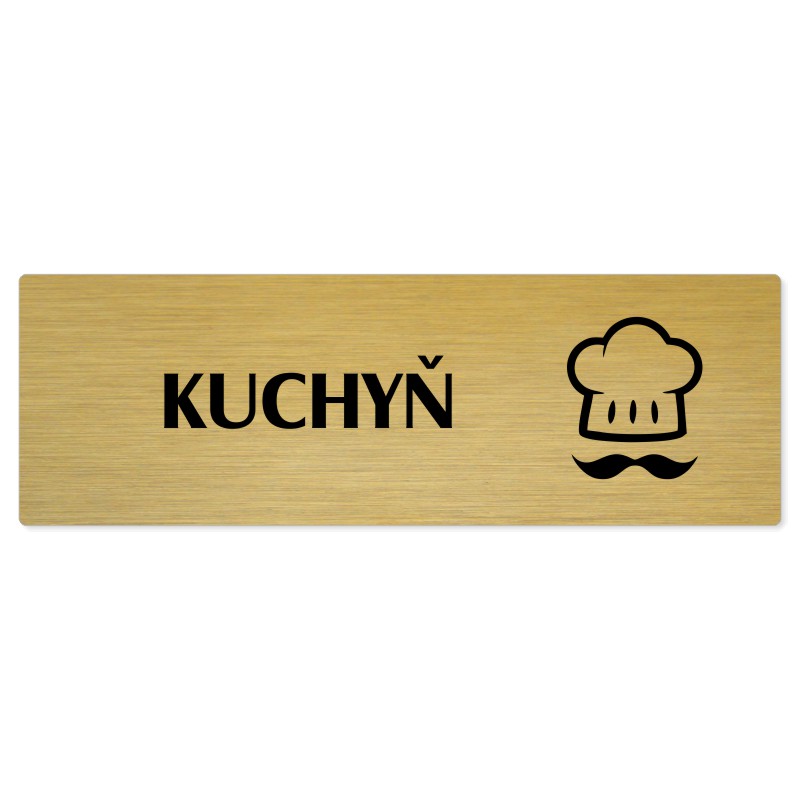 Kuchyň, 240x79mm, zlatá popiska