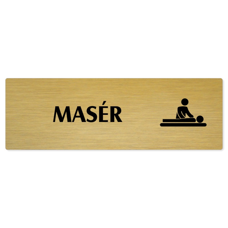 Masér, 240x79mm, zlatá popiska 