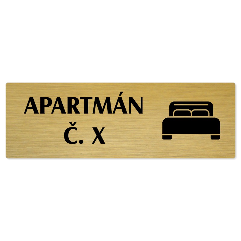 Apartmán č., 240x79mm, zlatá popiska 