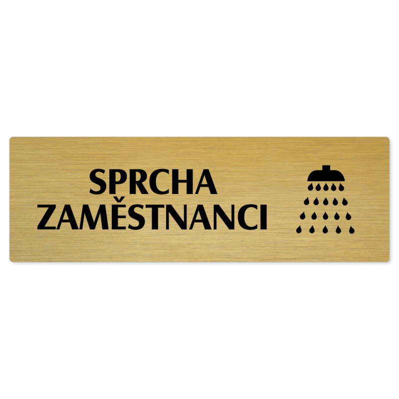 Sprcha zaměstnanci, 200x66mm, zlatá popiska 