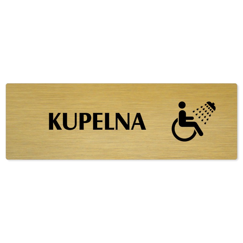 Koupelna, 240x79mm, zlatá popiska