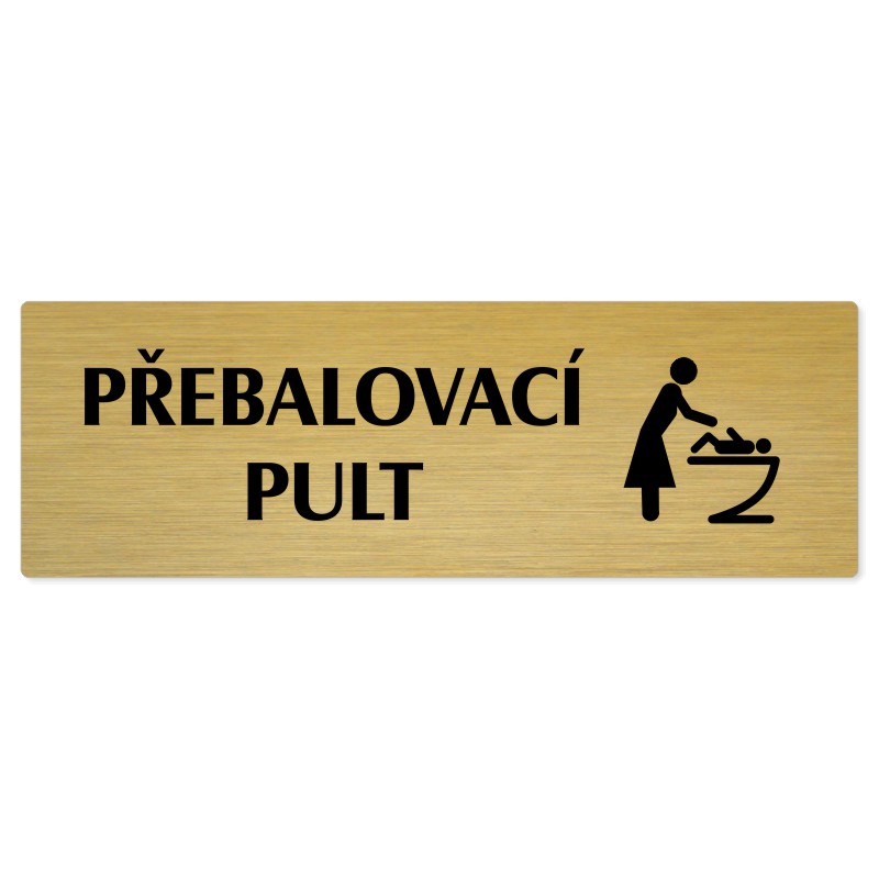 Přebalovací pult, 200x66mm, zlatá popiska 