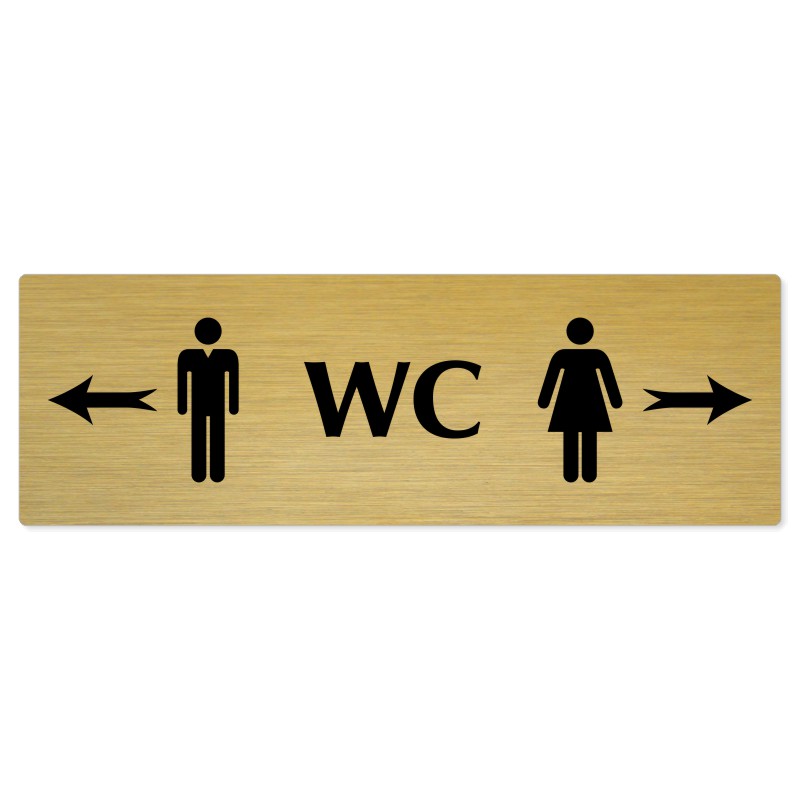 WC společné - rozcestník, 240x79mm, zlatá popiska 