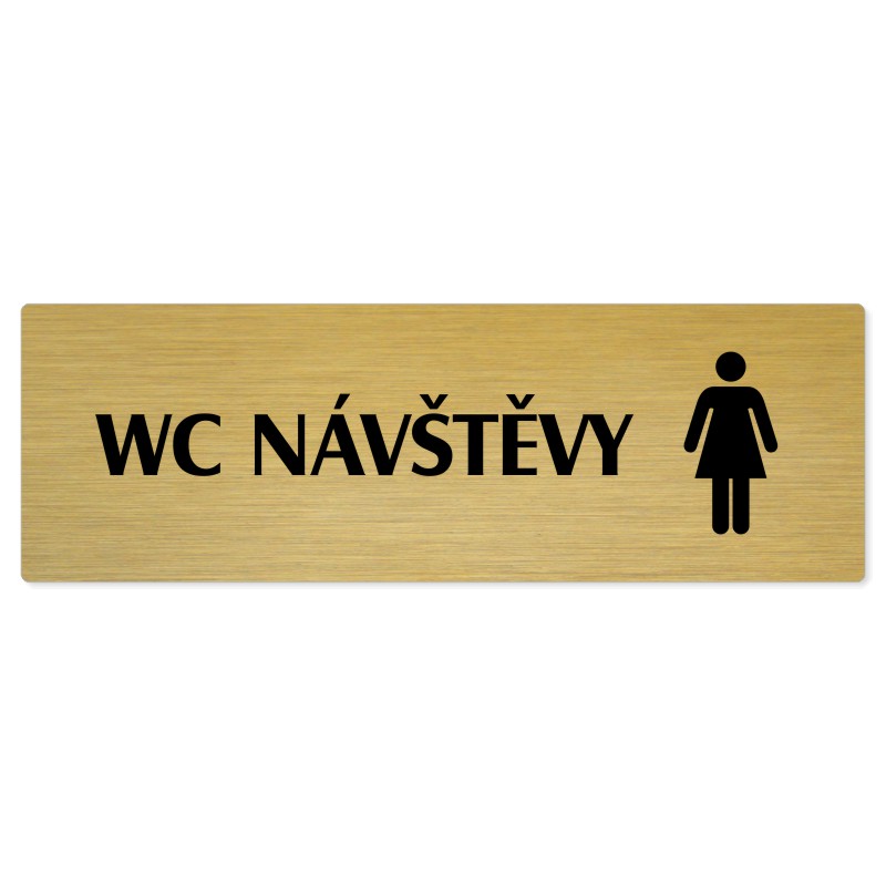 WC návštěvy ženy, 240x79mm, zlatá popiska 