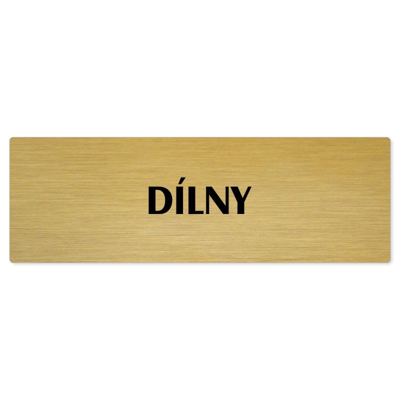 Dílny, 240x79mm, zlatá popiska 