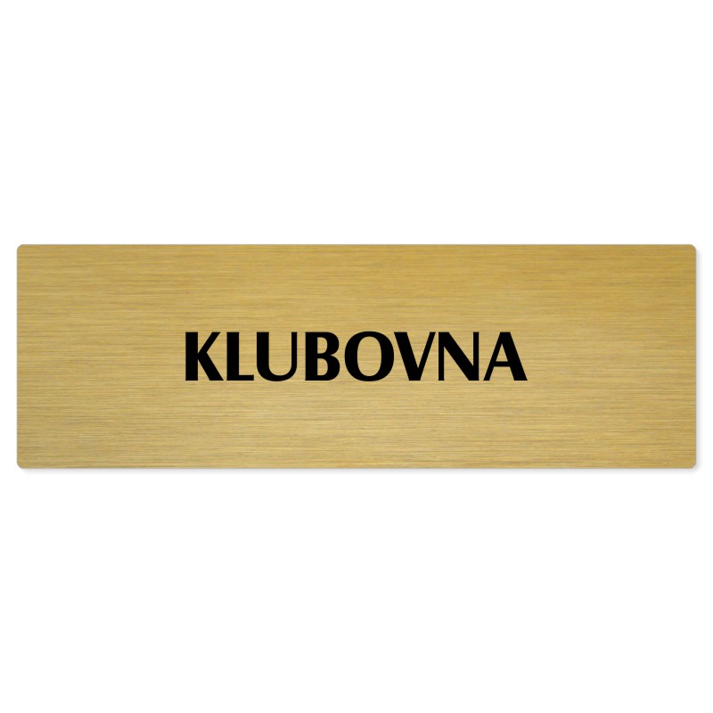 Klubovna, 200x66mm, zlatá popiska 