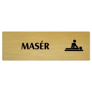 Masér, 240x79mm, zlatá popiska 