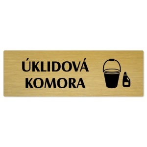 Úklidová komora, 240x79mm, zlatá popiska 