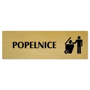 Popelnice, 200x66mm, zlatá popiska 