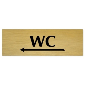 WC vlevo, 240x79mm, zlatá popiska 