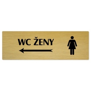 WC ženy vlevo, 240x79mm, zlatá popiska 