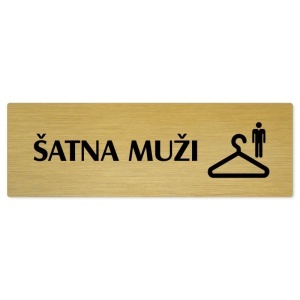 Šatna muži, 200x66mm, zlatá popiska 
