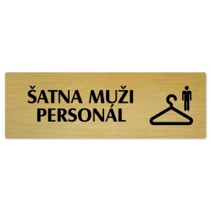 Šatna muži personál, 200x66mm, zlatá popiska 
