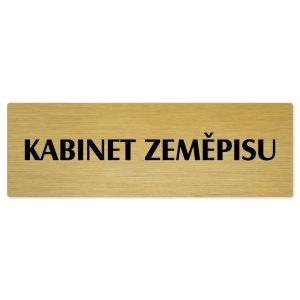 Kabinet zeměpisu, 200x66mm, zlatá popiska 