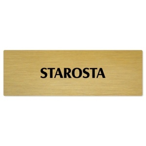 Starosta, 240x79mm, zlatá popiska 