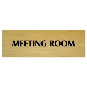Meeting room, 200x66mm, zlatá popiska 